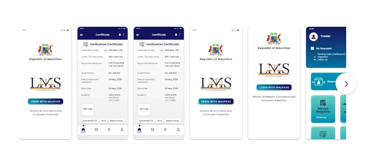 LMIS app screenshots: Mobile App built by QubixCode